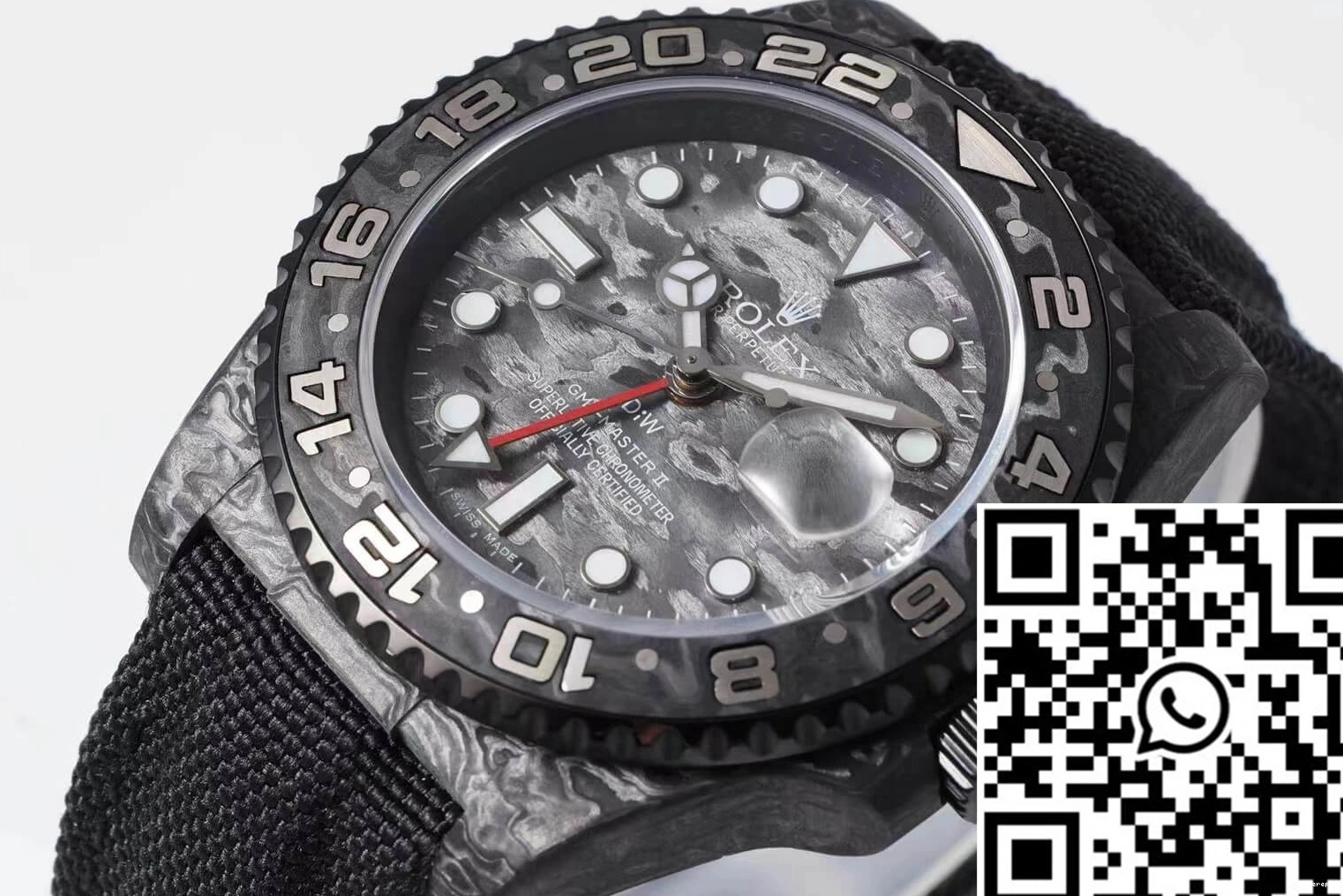 Carbon Lightweight Black Strap Fiber Fabric Diw II GMT-MASTER Rolex 1184 0809